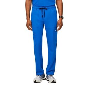 FIGS Men Cairo Cargo Scrub Pants Blue Technical Drawstring Pockets Size Large